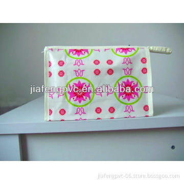 2013 Simple Printed Polyester Travel Cosmetic Bag with Nylon Zipper